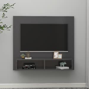 vidaXL Sieninė TV spintelė, pilka, 102x23,5x90cm, mediena