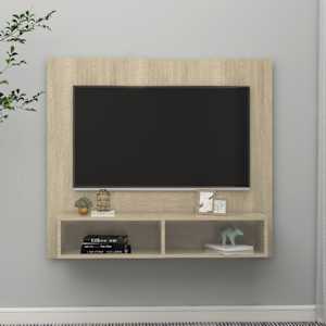 vidaXL Sieninė TV spintelė, ąžuolo, 102x23,5x90cm, mediena