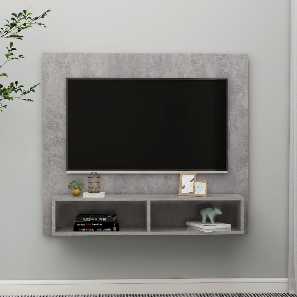 vidaXL Väggmonterat tv-skåp betonggrå 102x23,5x90 cm konstruerat trä