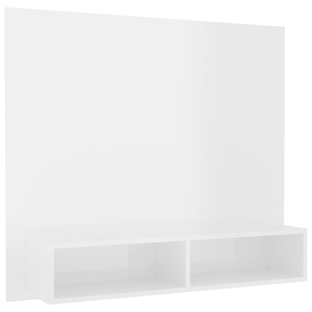 TV-Wandschrank Hochglanz-Weiß 102×23,5×90 cm Spanplatte