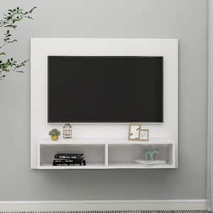 vidaXL Sieninė TV spintelė, balta, 102x23,5x90cm, apdirbta mediena