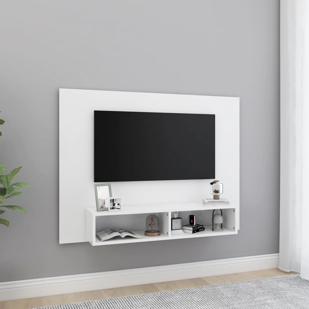 vidaXL Comodă TV de perete, alb, 120×23,5×90 cm, PAL 120x235x90 imagine noua