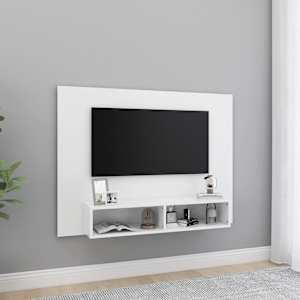 Nástěnná TV skříňka bílá 120 x 23,5 x 90 cm dřevotříska - obrázek 1