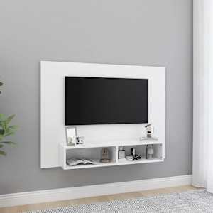 Stenska TV omarica bela 120x23,5x90 cm inženirski les