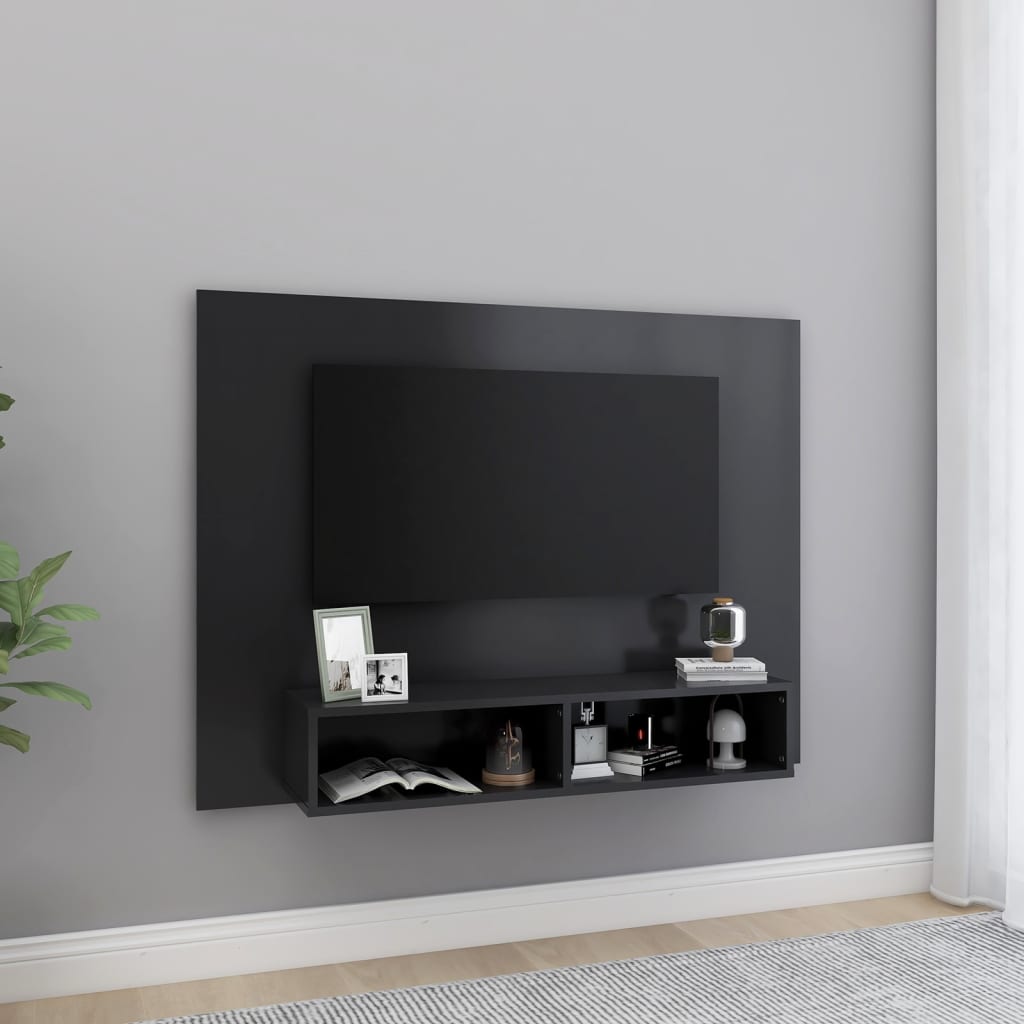 vidaXL Comodă TV de perete, gri, 120×23,5×90 cm, PAL vidaXL imagine model 2022
