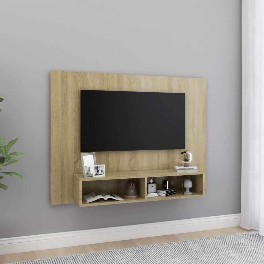 vidaXL Wisz�ca szafka pod TV, d�b sonoma, 120x23,5x90 cm