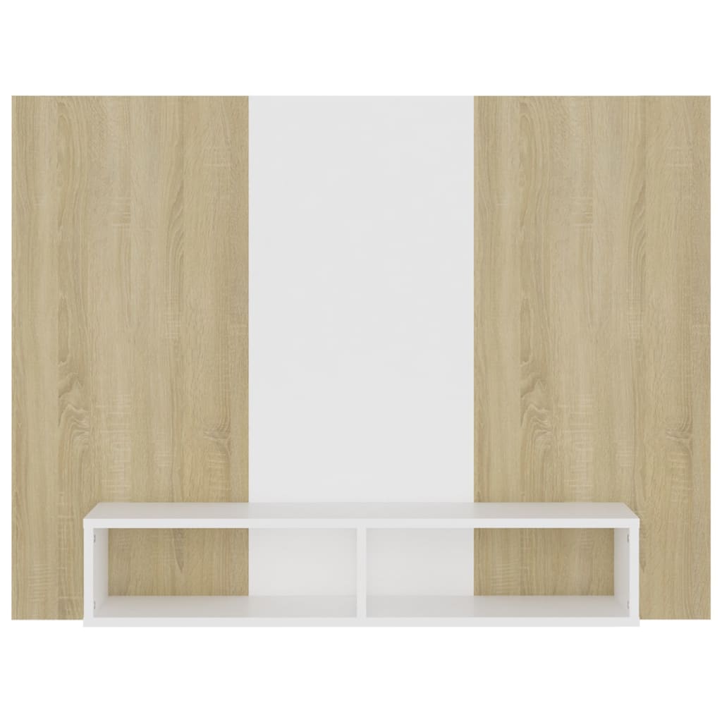 

vidaXL Tv-wandmeubel 120x23,5x90 cm spaanplaat wit sonoma eikenkleurig