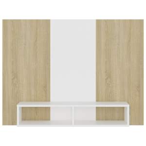 vidaXL Έπιπλο Τηλεόρασης Τοίχου Λευκό/Sonoma Δρυς 120x23,5x90εκ Μοριοσ