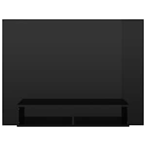 vidaXL Έπιπλο Τηλεόρασης Τοίχου Γυαλ. Μαύρο 120x23,5x90εκ. Μοριοσανίδα