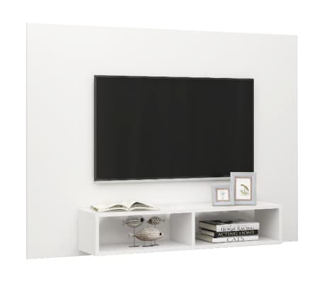 vidaXL Wall TV Cabinet White 135x23.5x90 cm Engineered Wood | vidaXL.co.uk