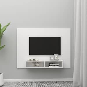 vidaXL Wall TV Cabinet White 135x23.5x90 cm Engineered Wood