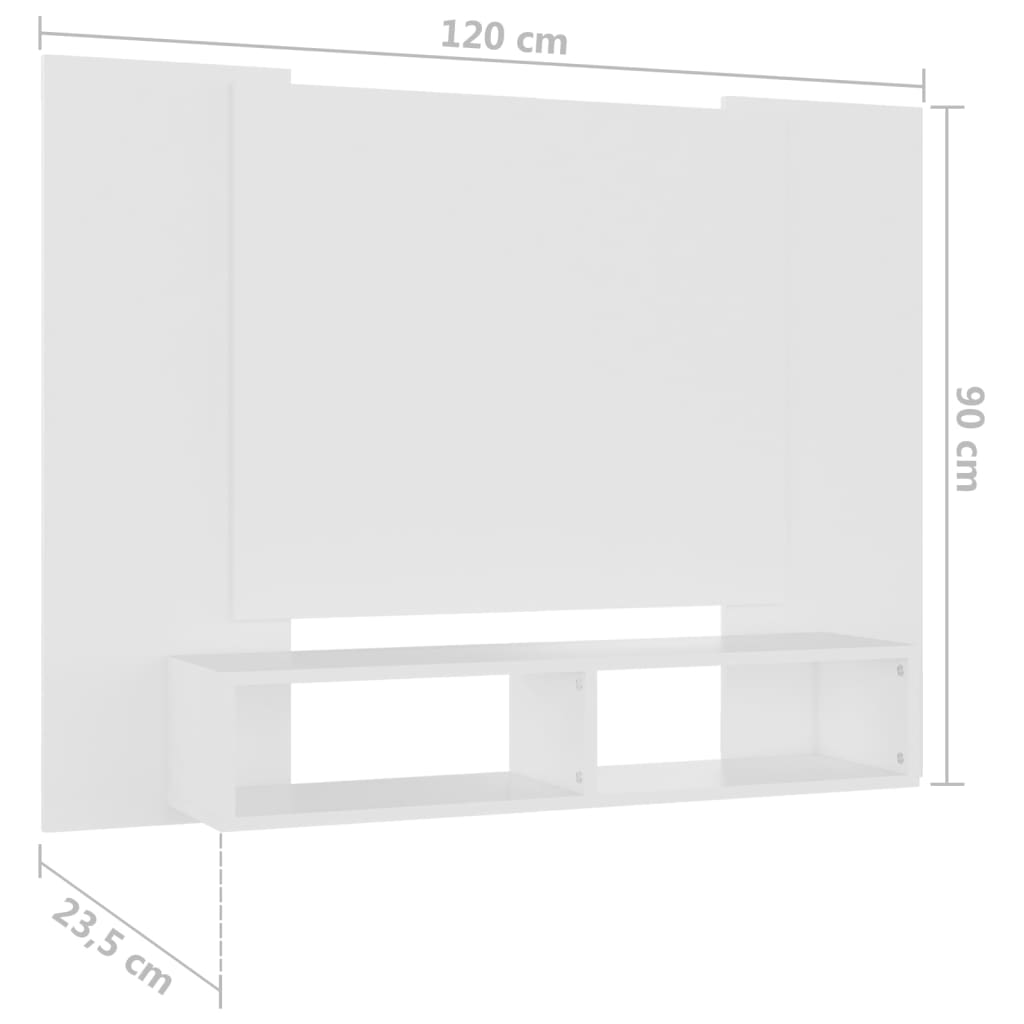 TV-Wandschrank Weiß 120×23,5×90 cm Spanplatte