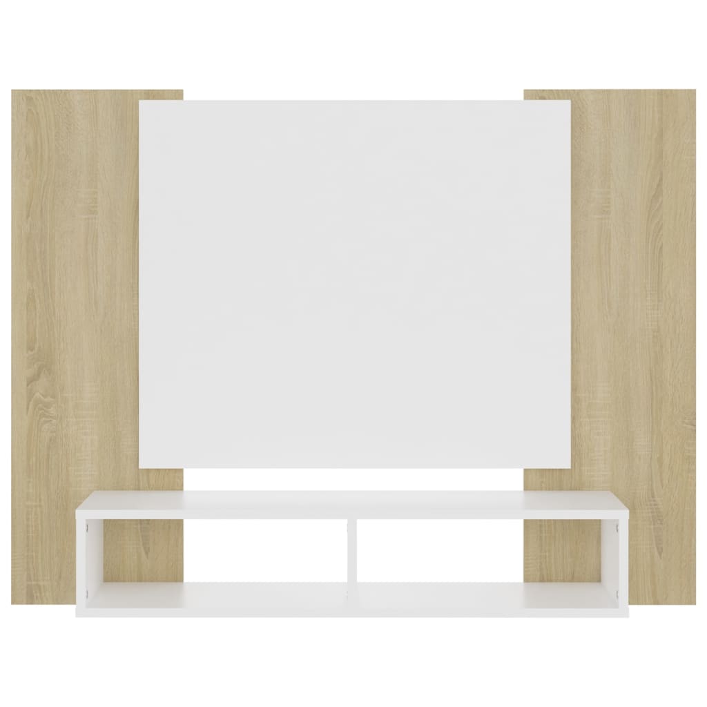 

vidaXL Tv-wandmeubel 120x23,5x90 cm spaanplaat wit sonoma eikenkleurig