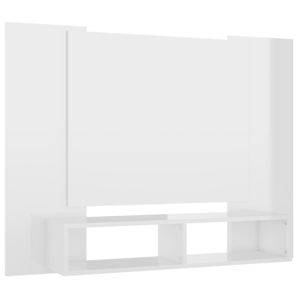 vidaXL Tv-wandmeubel 120x23,5x90 cm spaanplaat hoogglans wit