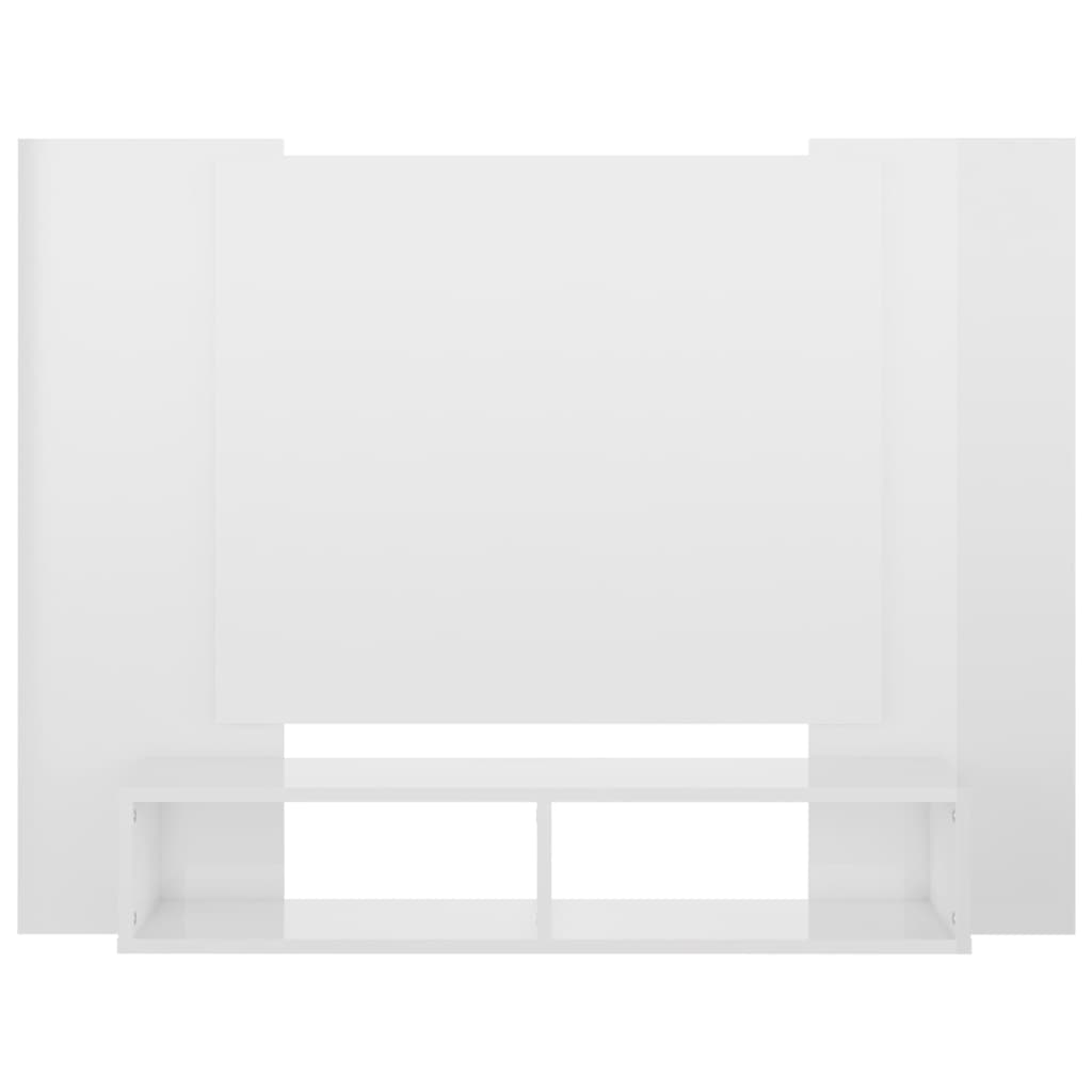 vidaXL Έπιπλο Τηλεόρασης Τοίχου Γυαλ. Λευκό 120x23,5x90εκ. Μοριοσανίδα