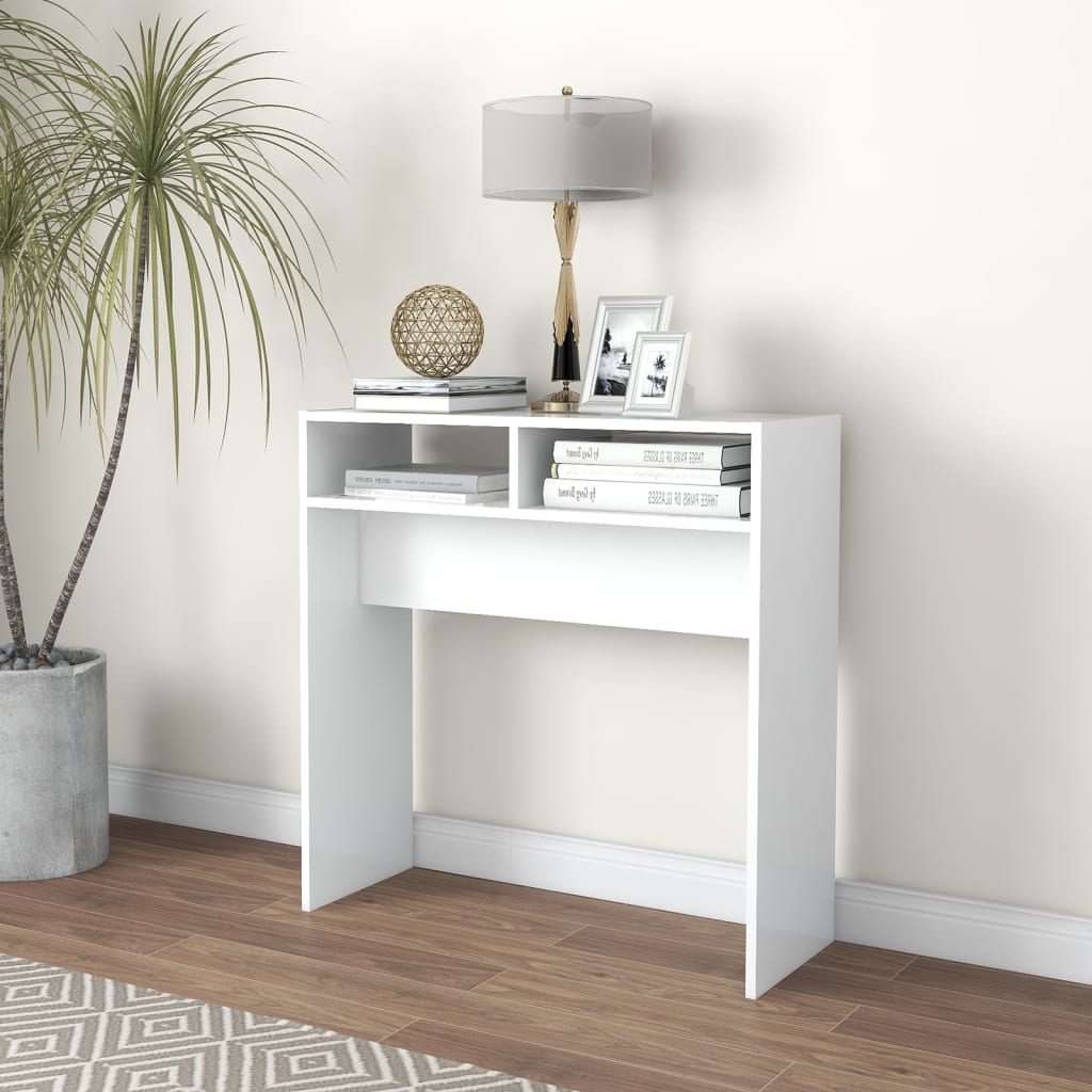 Mueble Mesa Recibidor Entrada Tocador Consola con 3 Cajones 100x32x85cm  Blanco