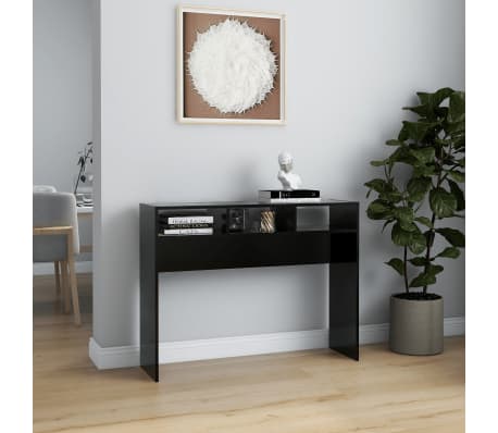 vidaXL Wandtafel 105x30x80 cm bewerkt hout zwart