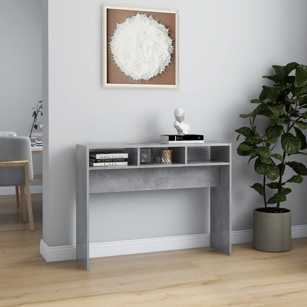 vidaXL Wandtafel 105x30x80 cm bewerkt hout betongrijs afbeelding