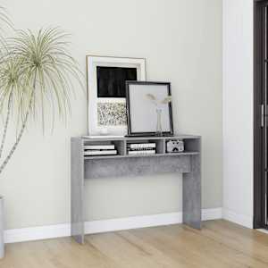 Konzolna mizica betonsko siva 105x30x80 cm iverna plošča