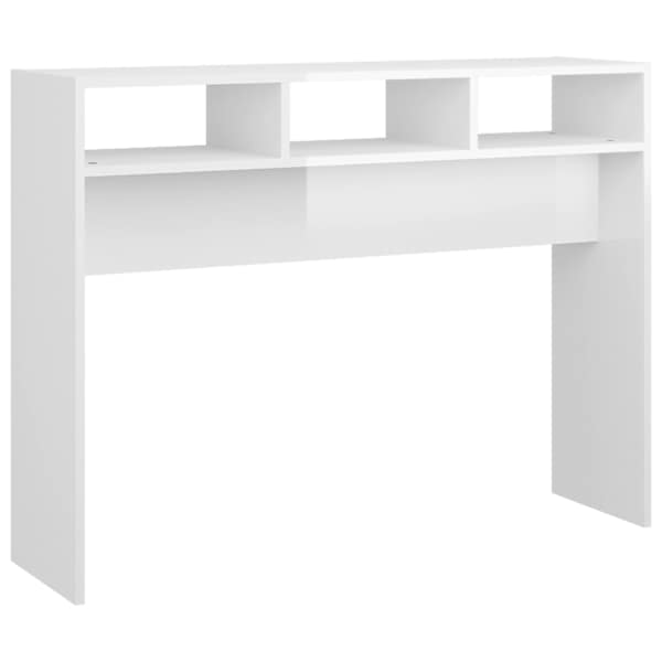 vidaXL konsoollaud, k&otilde;rgl&auml;ikega valge, 105x30x80 cm, tehispuit