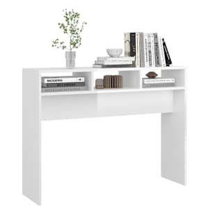 Konzolový stolek bílý vysoký lesk 105x30x80 cm kompozitní dřevo - obrázek 6