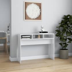 vidaXL konsoollaud, k&otilde;rgl&auml;ikega valge, 105x30x80 cm, tehispuit
