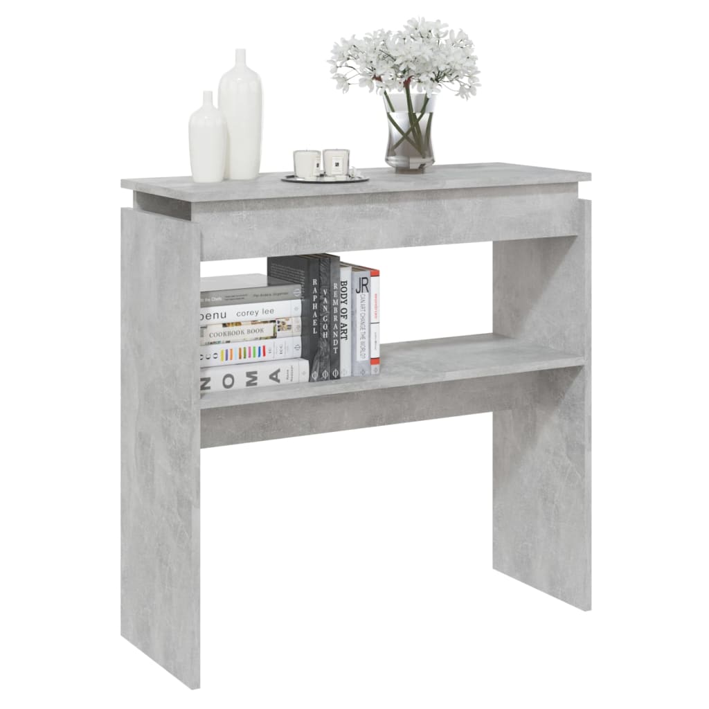 vidaXL konsoles galdiņš, betonpelēks, 80x30x80 cm, kokskaidu plāksne