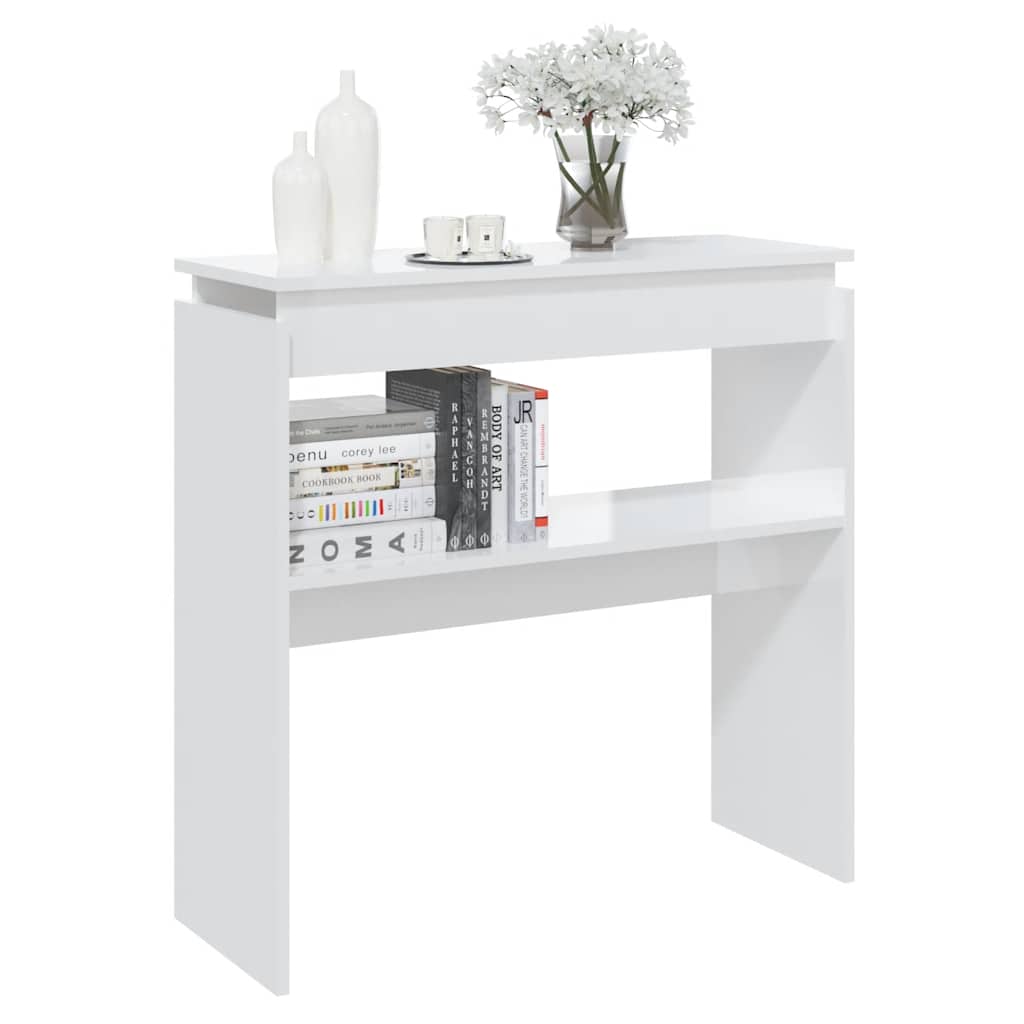 vidaXL magasfényű fehér forgácslap tálalóasztal 80 x 30 x 80 cm