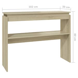 Konzolový stolek dub sonoma 102 x 30 x 80 cm kompozitní dřevo - obrázek 6