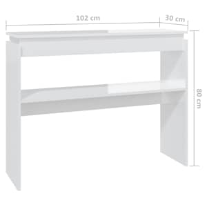 Konzolový stolek bílý vysoký lesk 102x30x80 cm kompozitní dřevo - obrázek 7
