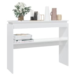 vidaXL konsoollaud, k&otilde;rgl&auml;ikega valge, 102x30x80 cm, tehispuit