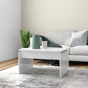 Klubska mizica bela 68x50x38 cm iverna plošča