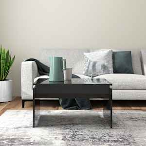 vidaXL Kavos staliukas, juodos spalvos, 68x50x38cm, MDP, blizgus