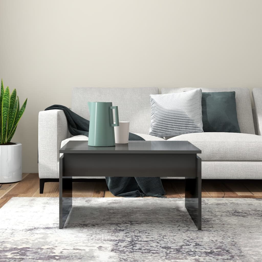 

vidaXL Salontafel 68x50x38 cm spaanplaat hoogglans grijs
