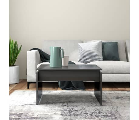 vidaXL Τραπεζάκι Σαλονιού Γυαλ. Γκρι 68 x 50 x 38 εκ. από Μοριοσανίδα
