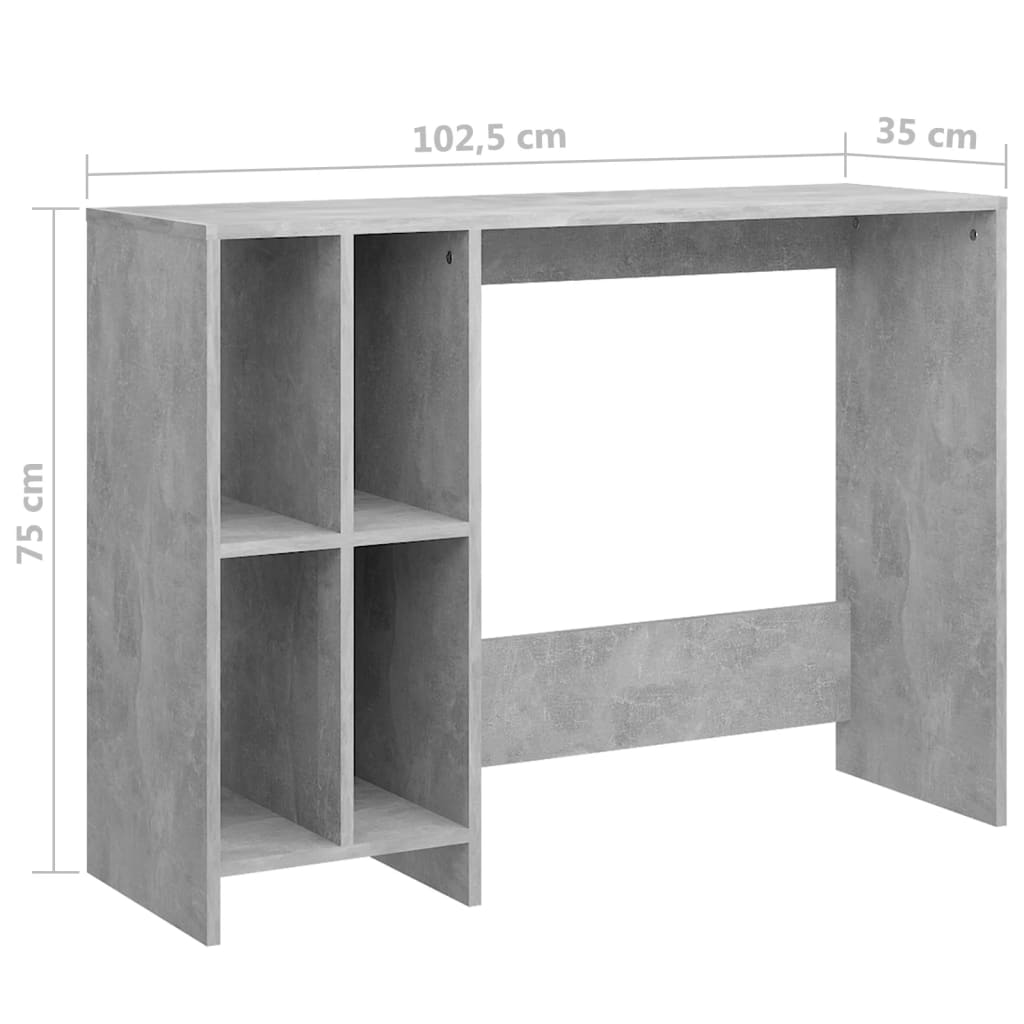 Computertisch，Schreibtisch，Bürotisch Betongrau 102,5x35x75 cm Holzwerkstoff  VMEC175733 MaisonChic