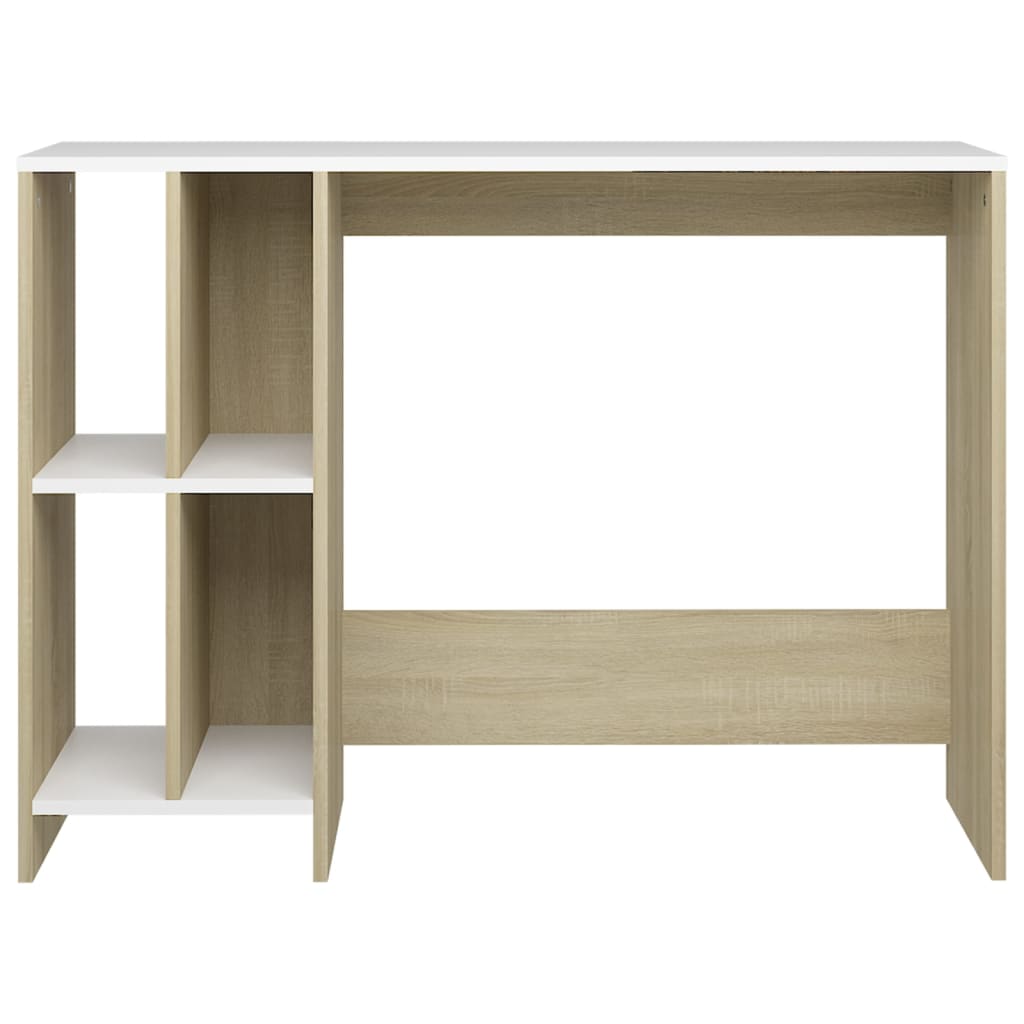 vidaXL Computertisch Weiß und Sonoma-Eiche 102,5x35x75cm Holzwerkstoff