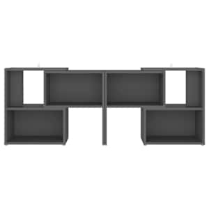 vidaXL Meuble TV Gris 104x30x52 cm Bois d'ing&eacute;nierie