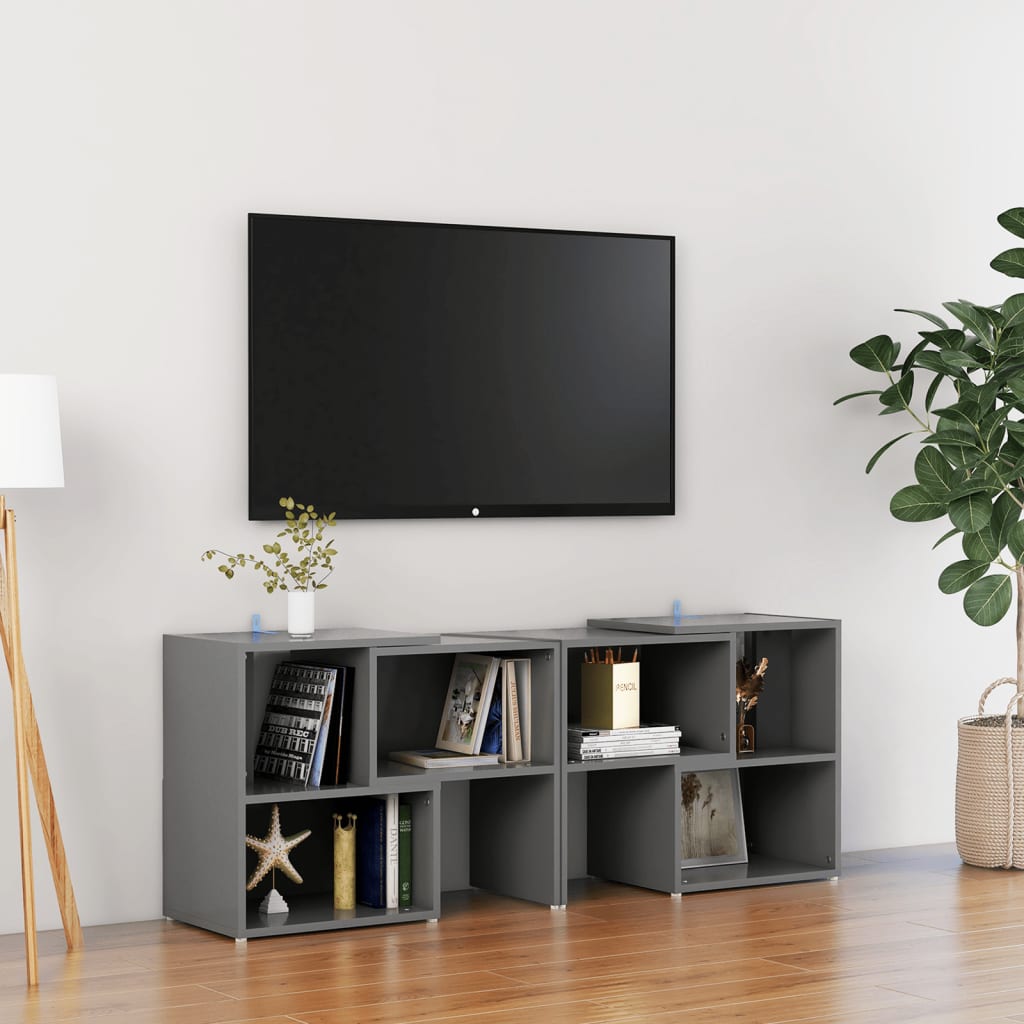Meuble TV Gris 104x30x52 cm Aggloméré | meublestv.fr 2