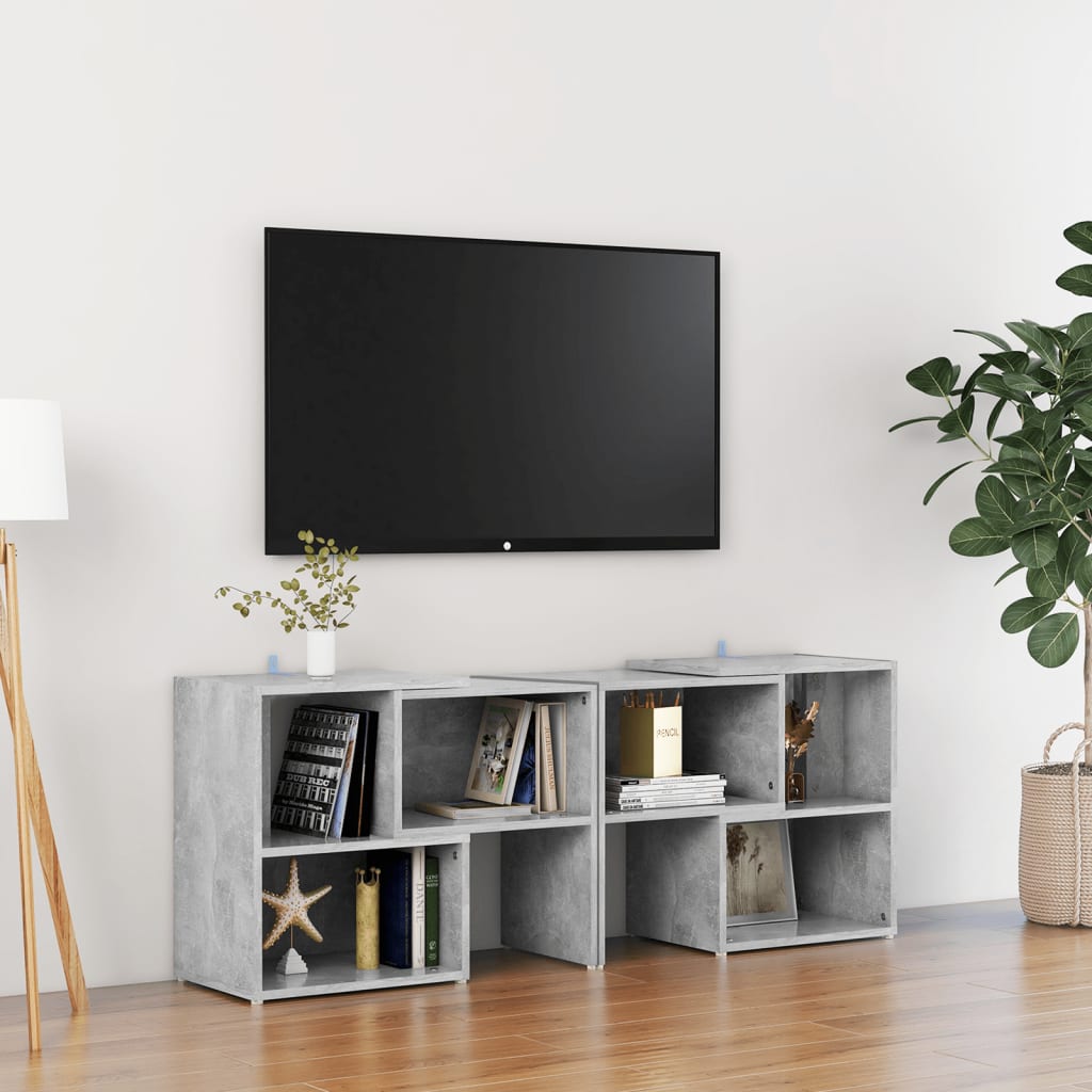 Meuble TV Gris béton 104x30x52 cm Aggloméré | meublestv.fr 2