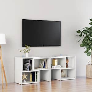 TV skříňka bílá s vysokým leskem 104x30x52 cm kompozitní dřevo - obrázek 1