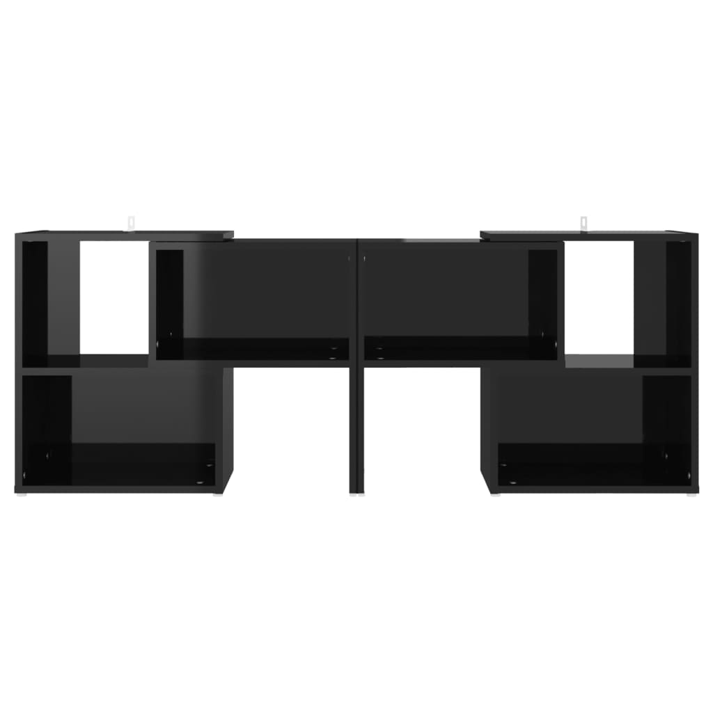 Meuble TV Noir brillant 104x30x52 cm Aggloméré | meublestv.fr 4