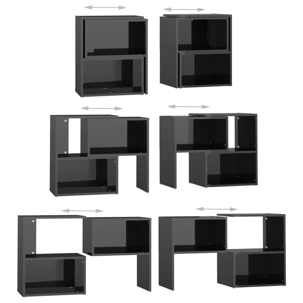 Meuble TV Noir brillant 104x30x52 cm Aggloméré | meublestv.fr 7