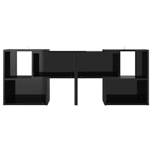 TV skříňka černá s vysokým leskem 104x30x52 cm kompozitní dřevo - obrázek 3