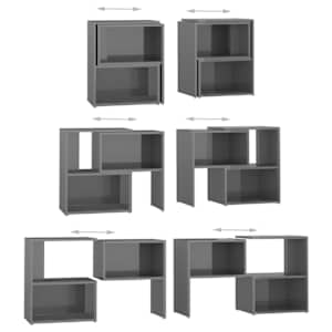 TV skříňka šedá s vysokým leskem 104x30x52 cm kompozitní dřevo - obrázek 6