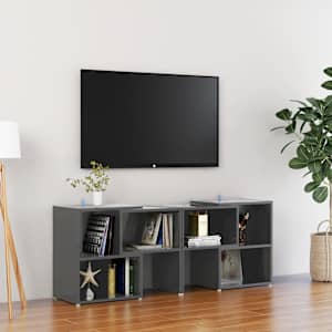 TV skříňka šedá s vysokým leskem 104x30x52 cm kompozitní dřevo - obrázek 1