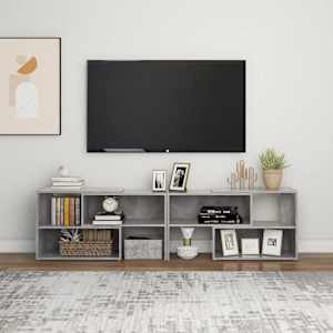 TV skříňka betonově šedá 149 x 30 x 52 cm kompozitní dřevo - obrázek 3