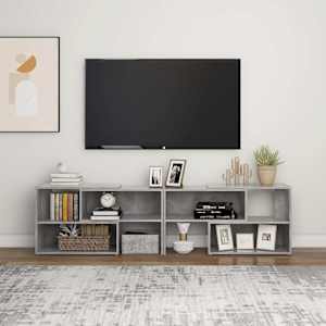 vidaXL TV-benk betonggr&aring; 149x30x52 cm konstruert tre