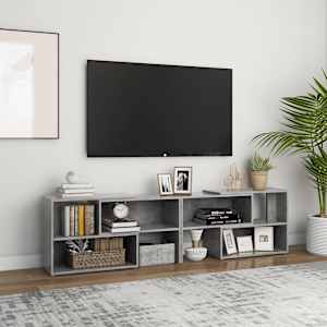 TV skříňka betonově šedá 149 x 30 x 52 cm kompozitní dřevo - obrázek 1