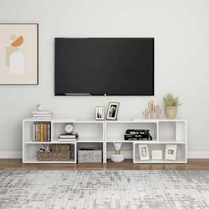 vidaXL Έπιπλο Τηλεόρασης Γυαλιστερό Λευκό 149x30x52 εκ. Επεξ. Ξύλο
